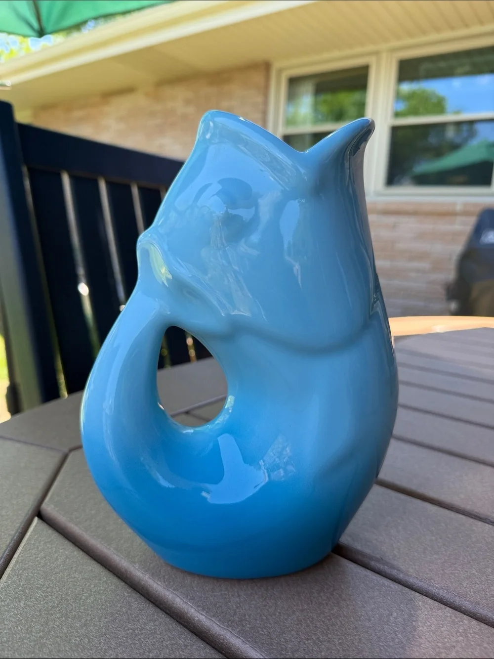 Large GurglePot Gurgling Fish Water Pitcher Ombre Blue - Picture 3 of 7